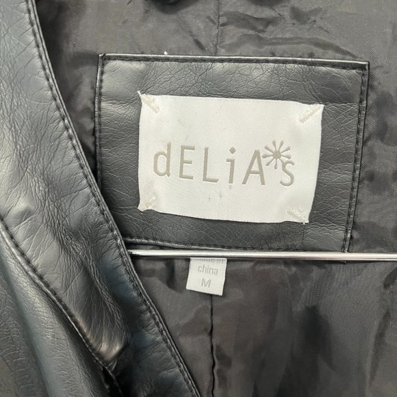 dELiA*s Poly / Pleather Moto / Biker Style Jacket Size Medium - Picture 8 of 9